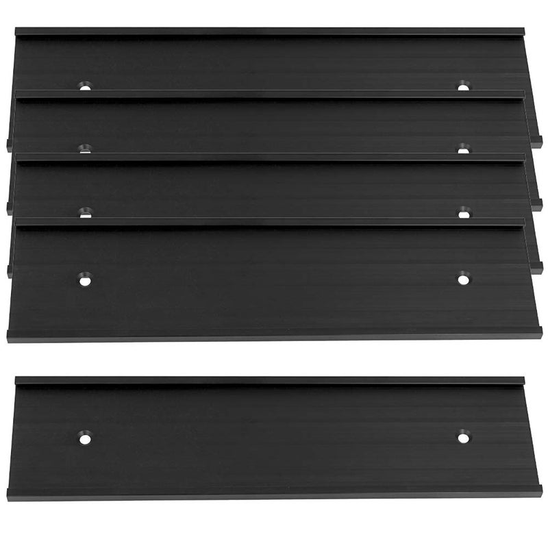 ExcelMark 2"x 8"Aluminum Wall Mounted Name Plate Holder - Set of 5 - Office Business Door Sign Holder - Wall or Door - Black - Image 1